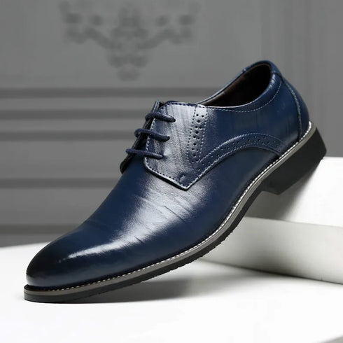 Elegant Pointed Toe Oxfords for Men - Soft Bottom Business Casual Formal Dress Shoes for Office, Weddings, and Parties